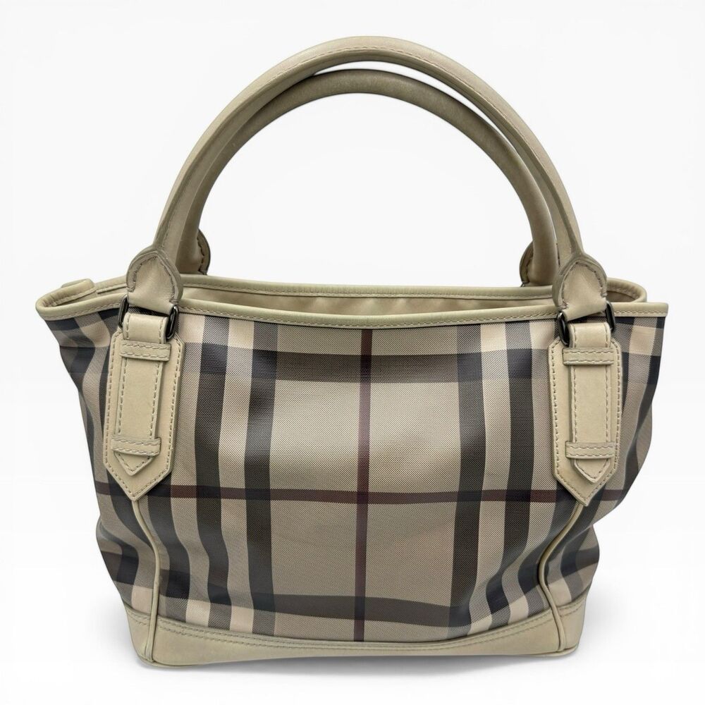 Burberry Authentic Large Smoke House Check Canvas Tote W Dustbag & Certificate - Picture 7 of 16